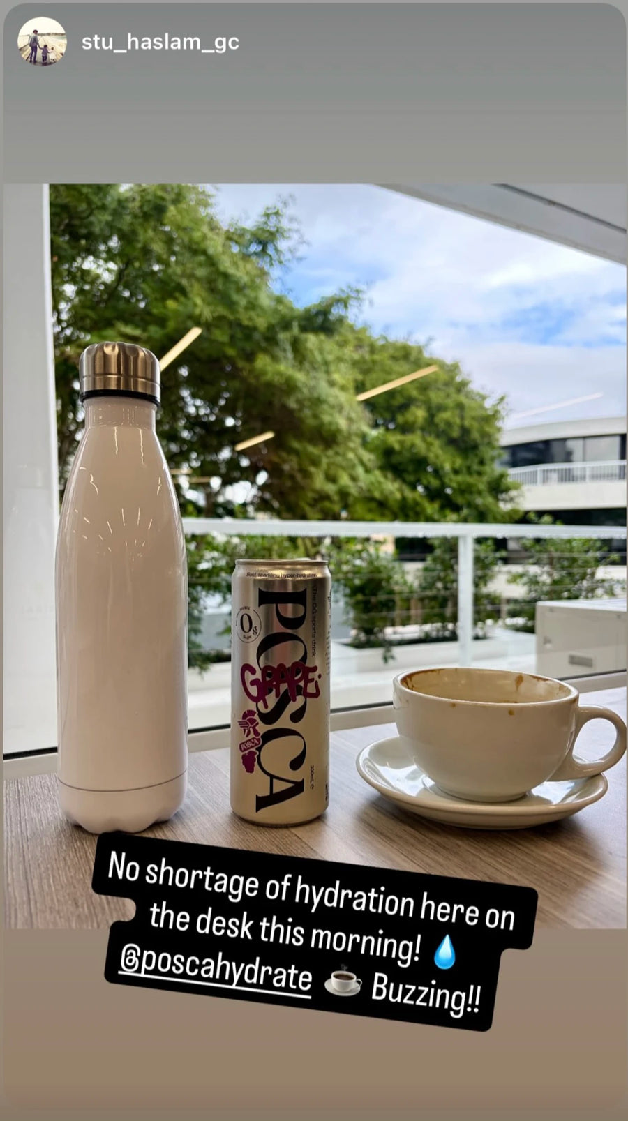 No shortage of hydration here on the desk this morning!